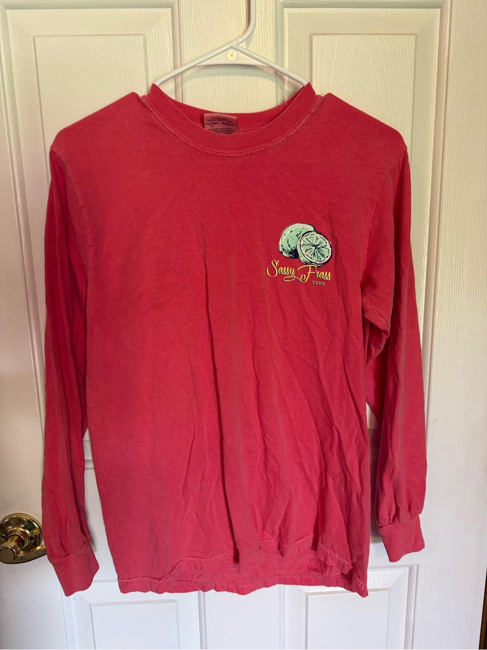 Comfort Colors Long-Sleeve Tee in Coral